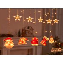 Decoração de Natal :3M Luzes de Cortina 110V com Estrelas, Anéis e Cristais Ideal para Árvore, Festas e Reuniões Decoração de Natal :3M Luzes de Cortina 110V com Estrelas, Anéis e Cristais Ideal para Árvore, Festas e Reuniões