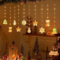 Decoração de Natal :3M Luzes de Cortina 110V com Estrelas, Anéis e Cristais Ideal para Árvore, Festas e Reuniões Decoração de Natal :3M Luzes de Cortina 110V com Estrelas, Anéis e Cristais Ideal para Árvore, Festas e Reuniões