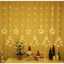 Decoração de Natal :3M Luzes de Cortina 110V com Estrelas, Anéis e Cristais Ideal para Árvore, Festas e Reuniões Decoração de Natal :3M Luzes de Cortina 110V com Estrelas, Anéis e Cristais Ideal para Árvore, Festas e Reuniões