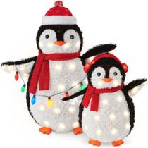 Decoração de Natal Best Choice, família de pinguins de 3 pés com 150 LED Decoração de Natal Best Choice, família de pinguins de 3 pés com 150 LED
