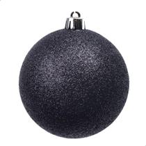 Decoração de Natal Bola Preta 8cm Kit com 6 Peças 8cm - Cromus
