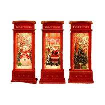 Decoração De Natal Com Luzes De Cabine Telefônica Do Papai Noel E Boneco De Neve Para Festas E Decoração De Natal Com Luzes De Cabine Telefônica Do Papai Noel E Boneco De Neve Para Festas E
