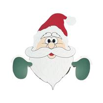 Decoração De Natal Com Papai Noel Olhando Para Fora Da Cerca, Enfeite De Jardim Externo, Placa De Decoração De Natal Com Papai Noel Olhando Para Fora Da Cerca, Enfeite De Jardim Externo, Placa De