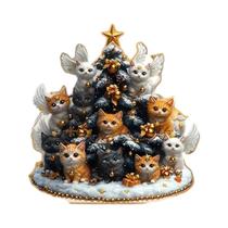 Decoração De Natal Em Acrílico Rotativa 2D Em Forma De Casa De Boneco De Neve Para Mesa, Decoração