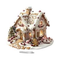 Decoração De Natal Em Acrílico Rotativa 2D Em Forma De Casa De Boneco De Neve Para Mesa, Decoração