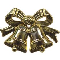Decoracao de natal enfeite sino 4cm ouro pct.c/10 - natalino