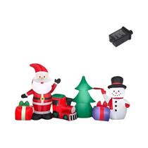 Decoração De Natal Inflável De 8,9 Pés Com Papai Noel E Boneco De Neve, Com Luzes LED, Ornamento