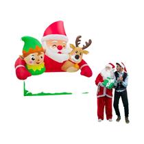 Decoração De Natal Inflável Desmontável De 7,2FT Com Papai Noel, Duende E Rena Para Exterior OurWarm Decoração De Natal Inflável Desmontável De 7,2FT Com Papai Noel, Duende E Rena Para Exterior OurWarm