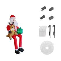 Decoração De Natal Inflável LED De 9,5 Pés Com Papai Noel E Rena, Ornamento De Jardim Para Decoração De Natal Inflável LED De 9,5 Pés Com Papai Noel E Rena, Ornamento De Jardim Para