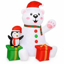 Decoracao De Natal Inflavel Urso Chapeu De Papai Noel