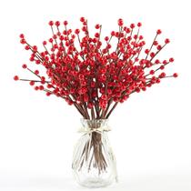 Decoração de Natal joyhalo Red Berry Stems 32 cm - pacote com 24 Decoração de Natal joyhalo Red Berry Stems 32 cm - pacote com 24