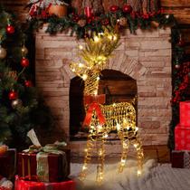 Decoração de Natal JoyHue Reindeer 120 cm com 70 luzes LED Decoração de Natal JoyHue Reindeer 120 cm com 70 luzes LED