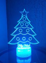 Decoração de Natal Luminária de Mesa Arvore de Natal base colorida - Roacrylicos