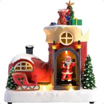 Decoração de Natal Luxo Vila Natalina Miniatura Bota do Papai Noel Musical Iluminada com Led Decoração de Natal Luxo Vila Natalina Miniatura Bota do Papai Noel Musical Iluminada com Led