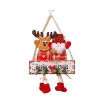 Decoração De Natal Para Porta Com Boneco De Neve E Rena De Duas Cabeças, Pendente Para Janela