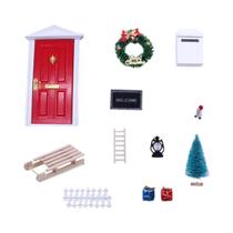 Decoração De Natal Porta De Elfo, Modelo De Cena Em Miniatura Para Casa De Bonecas Chzimade, Com