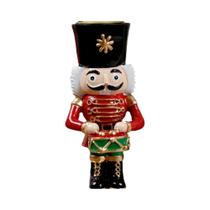 Decoração De Natal: Porta-Vela Em Forma De Quebra-Nozes Do Papai Noel Para Mesa De Natal