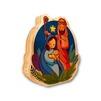 Decoração de Natal Sagrada Família Estatueta em Madeira Enfeite Nascimento Jesus - WoodSpot