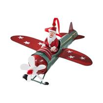 Decoração De Natal Suspensa Em Forma De Avião Do Papai Noel, Ornamento Criativo De Natal Com Caixa