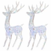 Decoração de Natal vidaXL Reindeer com 250 LEDs, 2 unidades
