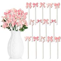 Decoração de palhetas de madeira com gravata borboleta rosa de 28 peças da TICIAGA