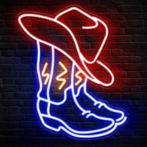 Decoração de parede alimentada por USB Kavaas Cowboy Boot Neon Sign