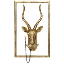 Decoração de parede Animal Heads Newinhome Resin Antelope Gold