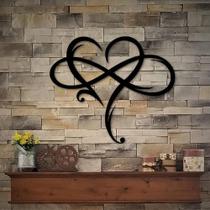 Decoração de parede AOOLVY Infinity Heart Metal Art 40x35cm preta Decoração de parede AOOLVY Infinity Heart Metal Art 40x35cm preta