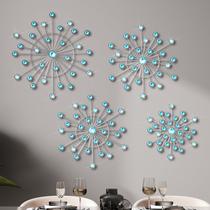 Decoração de parede Bling Crystal Sunburst Cast Iron Blue 30/25/20cm