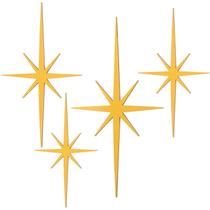 Decoração de parede Blulu Starburst Cast Iron 4 peças com acabamento dourado Decoração de parede Blulu Starburst Cast Iron 4 peças com acabamento dourado