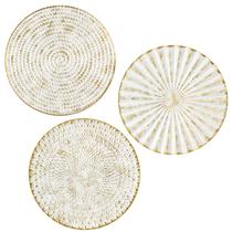 Decoração de parede Briful Starbursts Radial Plate Metal Pacote com 3