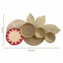 Decoração de Parede Cestaria Indígena Awei Vermelho