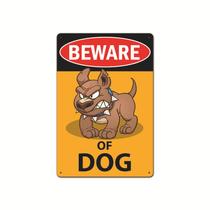 Decoração de parede com placa de estanho de metal Beware of Dog Vintage 20x30cm Decoração de parede com placa de estanho de metal Beware of Dog Vintage 20x30cm