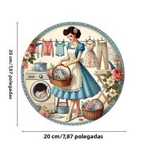 Decoração De Parede De Madeira Com Tema De Menina De Lavanderia Chique De 8 Polegadas Para Casa,
