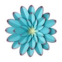 Decoração de parede de metal AHYS Wall Art Metal Flowers Blue 30cm