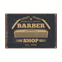 Decoração de parede de metal, barbearia vintage, pintura em ferro, 20x30cm