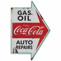 Decoração de parede de metal Coca-Cola Auto Shop Gas Oil Auto Reparos de automóveis
