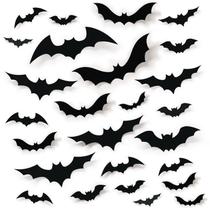 Decoração de parede de morcego de Halloween 68 peças de adesivos de morcegos de PVC, bricolage ao ar livre