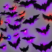 Decoração de parede de morcegos de Halloween DR.DUDU Adesivos de morcegos 3D iluminados Decoração de parede de morcegos de Halloween DR.DUDU Adesivos de morcegos 3D iluminados