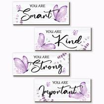 Decoração de parede DONFENTHY Butterfly Purple Wood 4 peças (25x10cm) Decoração de parede DONFENTHY Butterfly Purple Wood 4 peças (25x10cm)