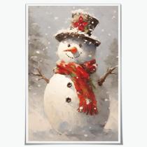 Decoração de parede em lona Medpol Vintage Christmas Snowman 40x60cm Decoração de parede em lona Medpol Vintage Christmas Snowman 40x60cm