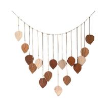 Decoração De Parede Em Macramê Boho Com Folhas E Penas Para Sala De Estar E Quarto, Arte Boho Para