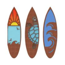Decoração De Parede Em Madeira Com Tema De Praia Havaiana - 3 Peças Para Quarto E Casa - Presentes