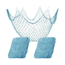 Decoração De Parede Em Rede De Pesca Com Tema Oceânico, 2 Peças, Rede De Pesca De Algodão Para Festa