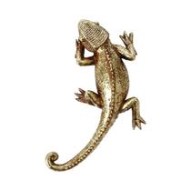 Decoração De Parede Em Resina Artesanal Em Forma De Lagarto Dourado Retro 1PC