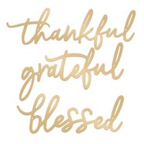 Decoração de parede ESTART Thankful Grateful Blessed Metal 3 peças Decoração de parede ESTART Thankful Grateful Blessed Metal 3 peças