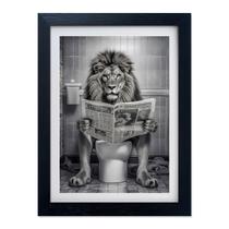 Decoração de parede Fangfey Art Black and White Lion in Toilet Print Decoração de parede Fangfey Art Black and White Lion in Toilet Print