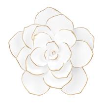 Decoração de parede Guichifun Flower 3D White Suculent Resina 14x5.7x14.6cm Decoração de parede Guichifun Flower 3D White Suculent Resina 14x5.7x14.6cm