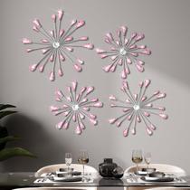 Decoração de parede Hicarer Pink Metal Starburst 30-31 cm 4 unidades Decoração de parede Hicarer Pink Metal Starburst 30-31 cm 4 unidades