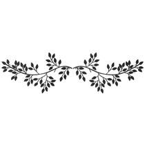 Decoração de parede Hotop Metal Tree Leaf Vine Olive Branch x2 Black